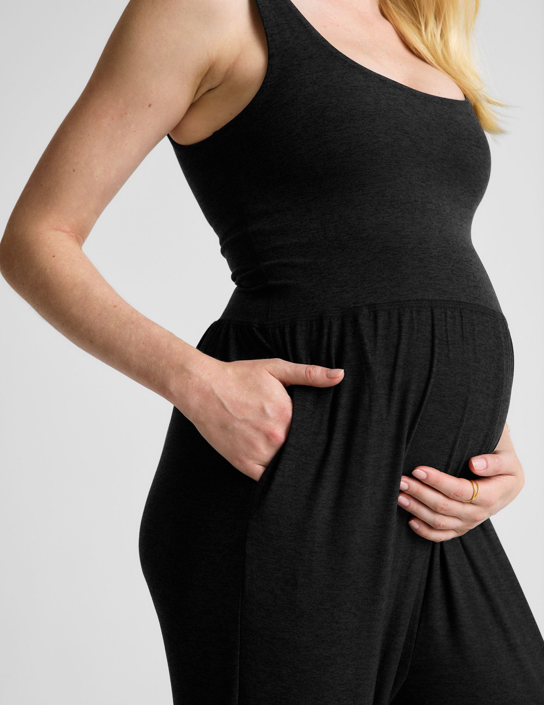 black maternity jumpsuit