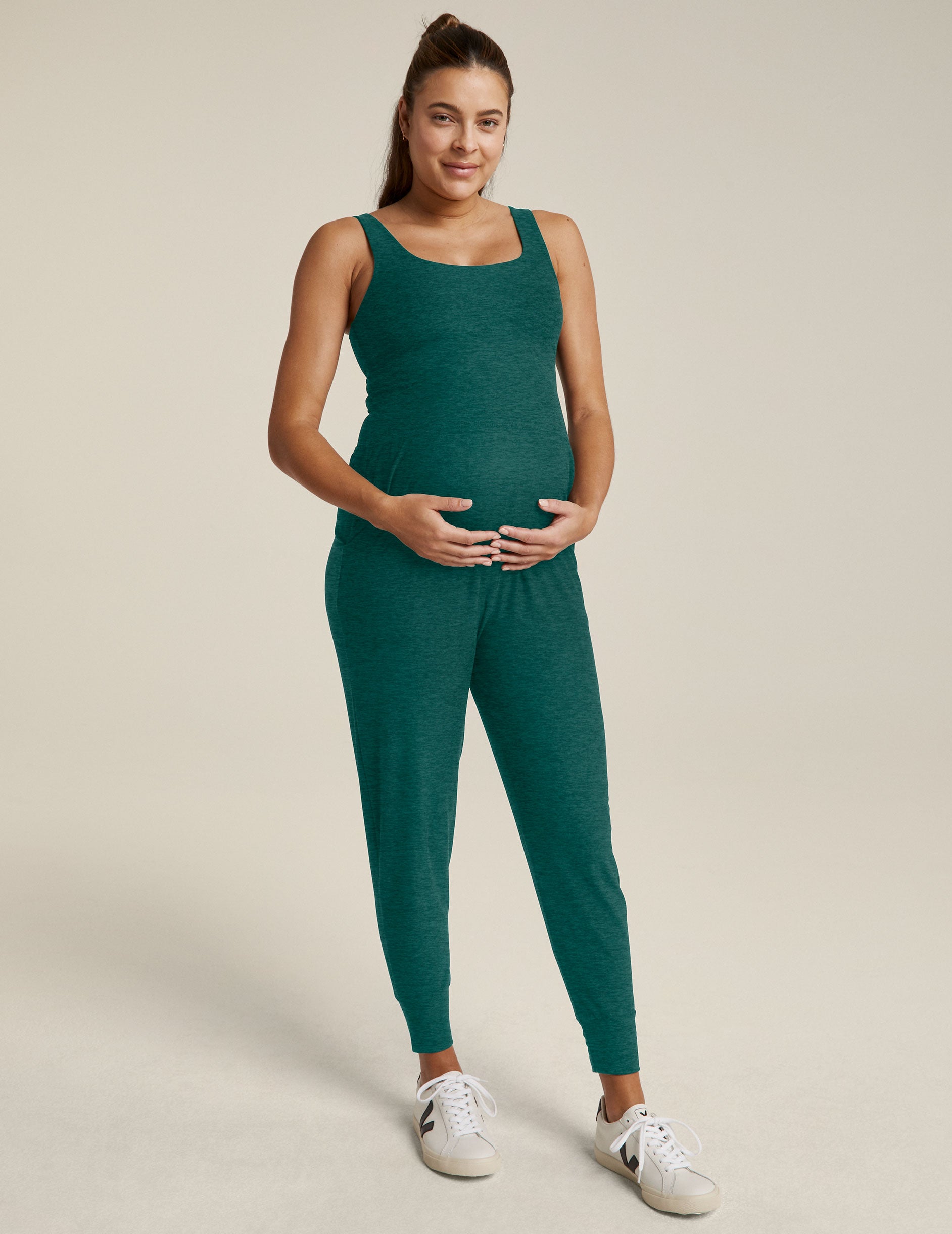 green maternity jumpsuit
