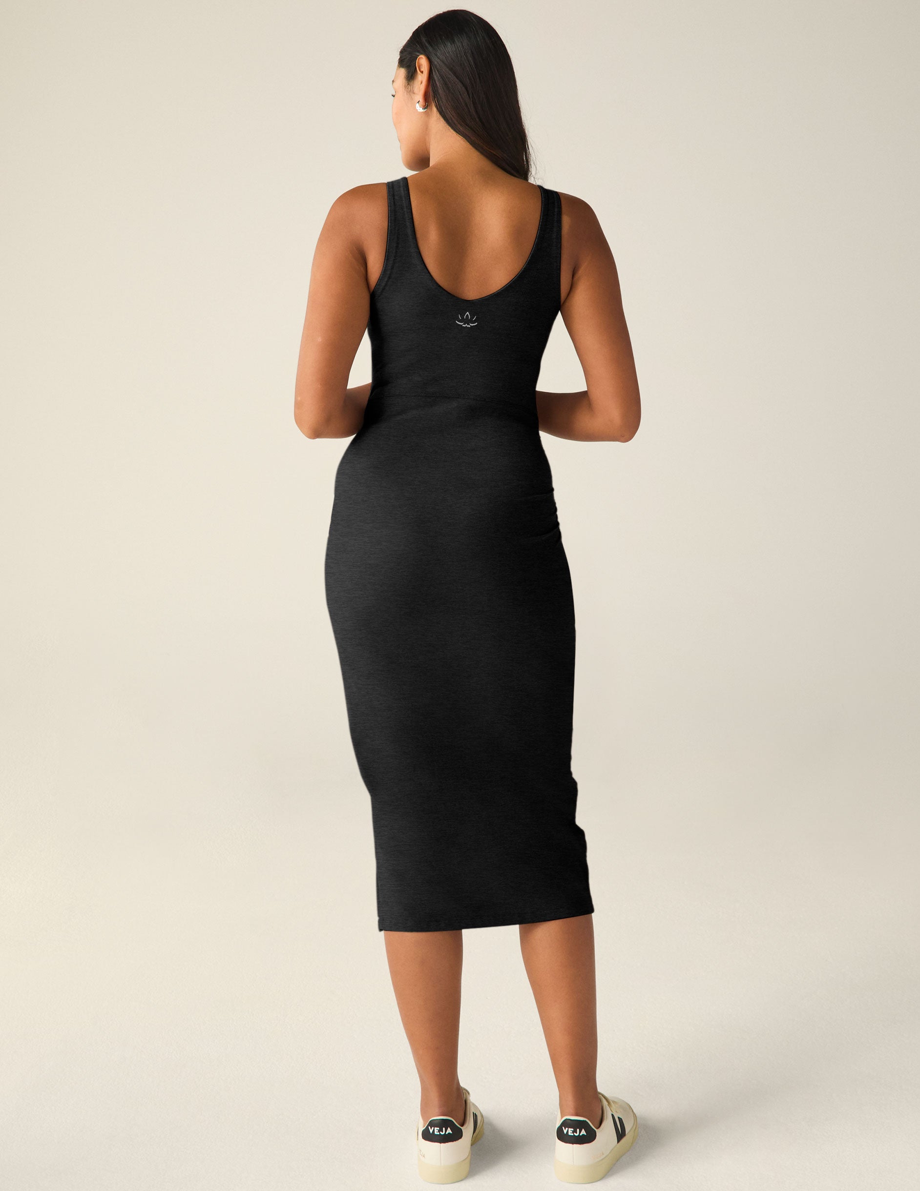 maternity black dress with slit a side