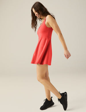 pink flare mini dress