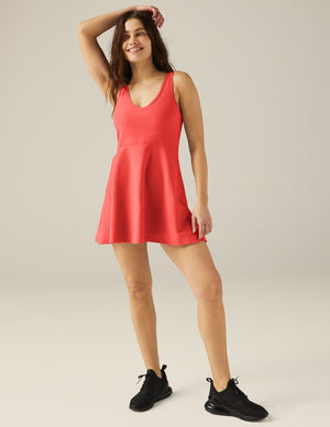pink flare mini dress
