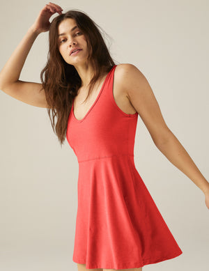 pink flare mini dress