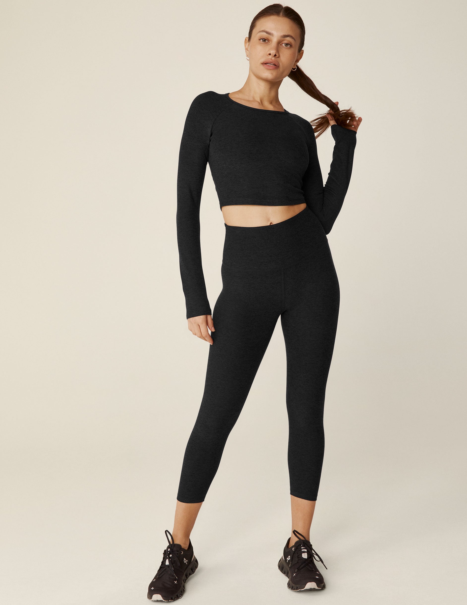 Beyond yoga morning on sale light cropped pullover