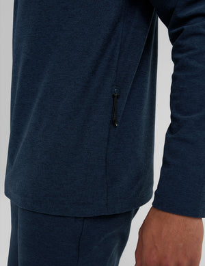 blue men's quarter zip pullover. 