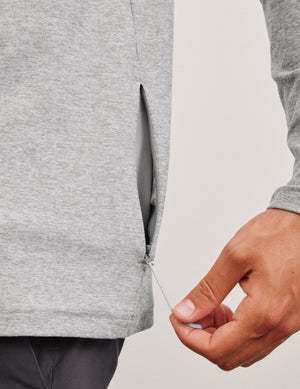 gray men's quarter zip pullover. 