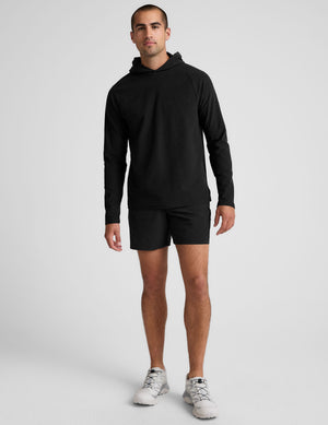 black men's hooded pullover. 