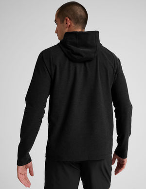 black men's hooded pullover. 