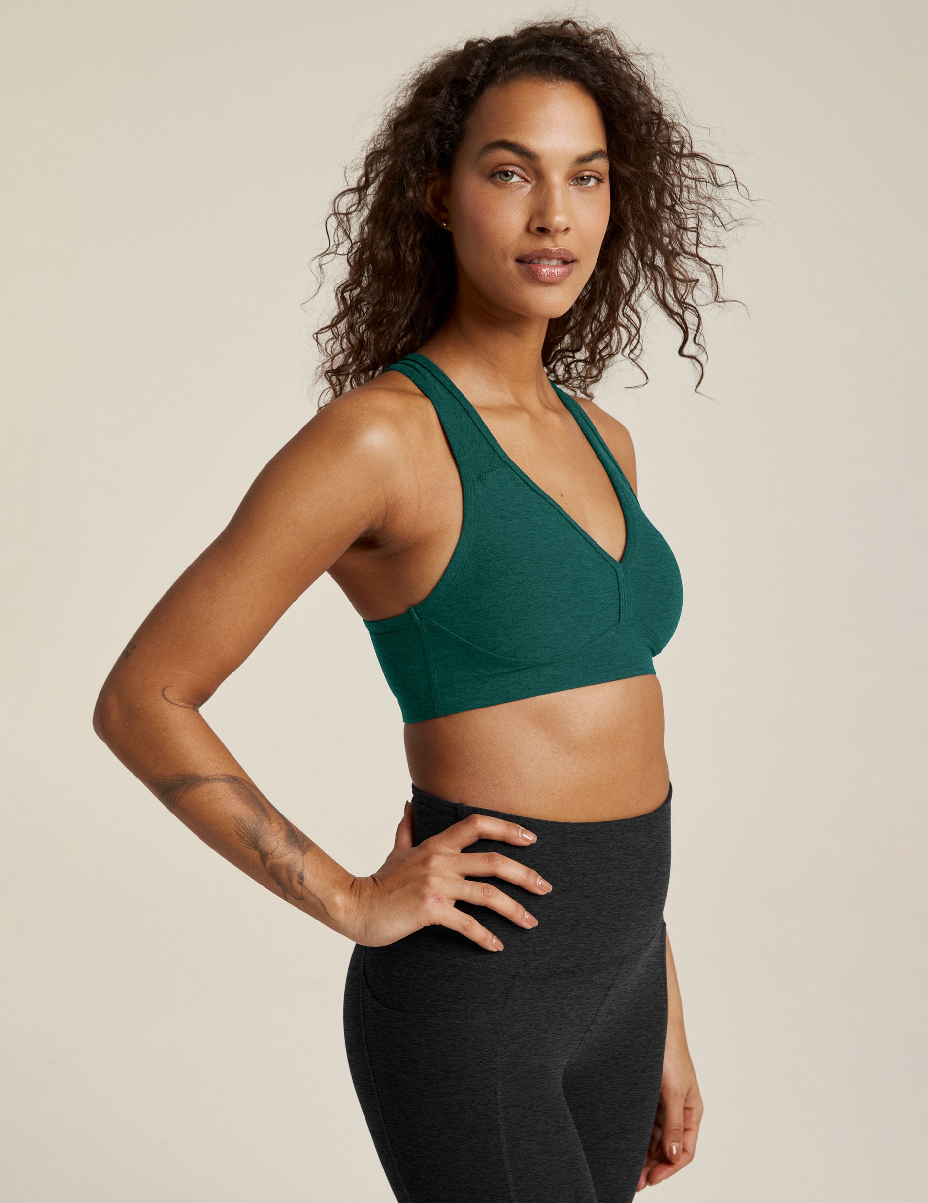 green bra top with removable pads