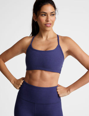 blue slim strapped racerback bra top. 