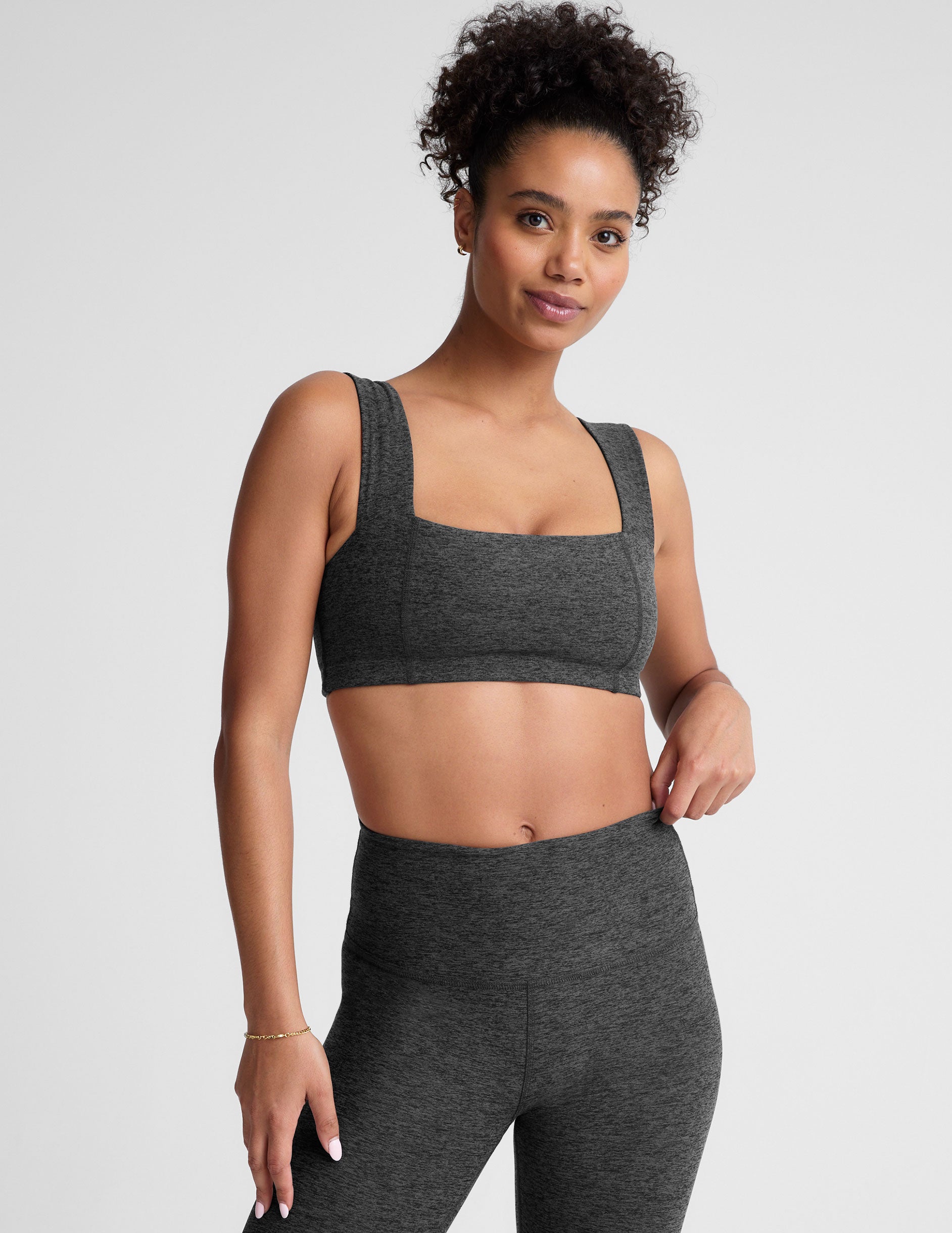 black-charcoal square neck bra top. 