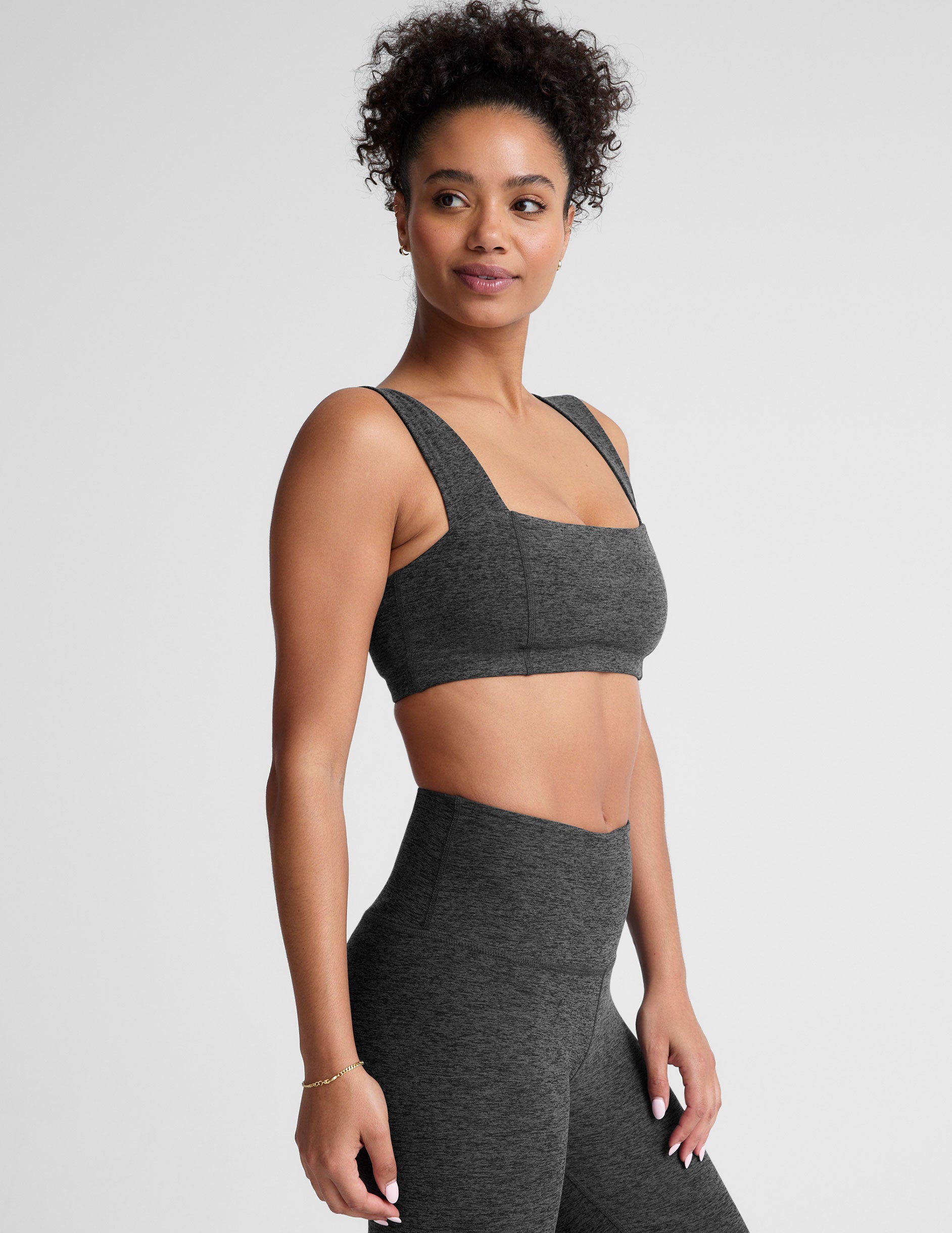 black-charcoal square neck bra top. 