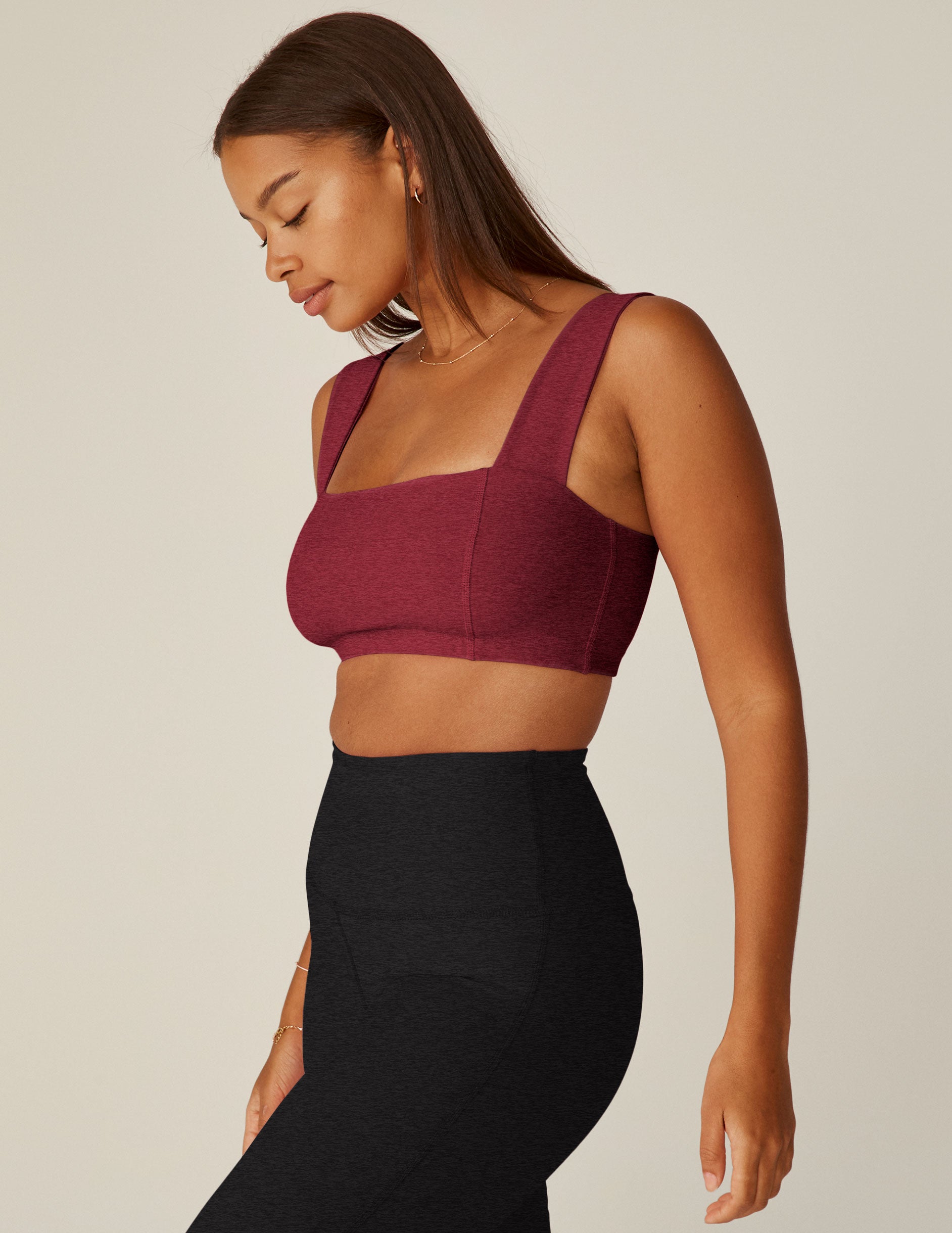 red square neck bra top. 