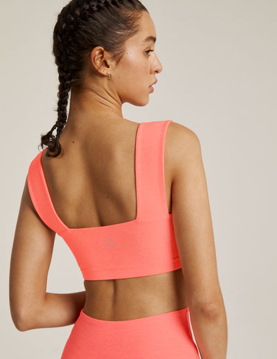 pink square neck bra