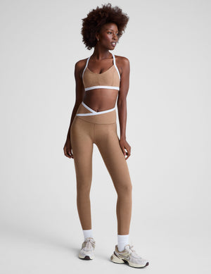 brown/white outline bra top