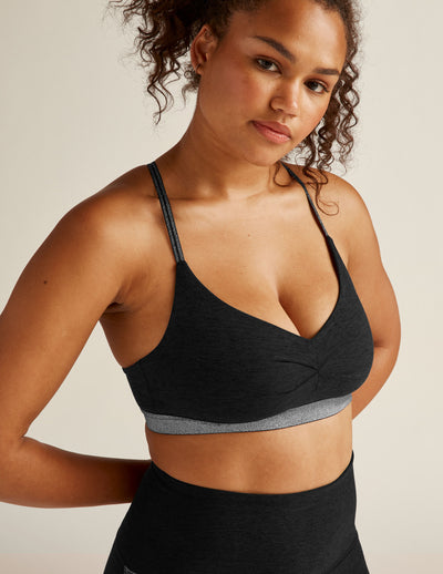 black bra top with sparkle straps and lining. 