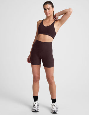 down soft v-neck bra with crossover back straps. 