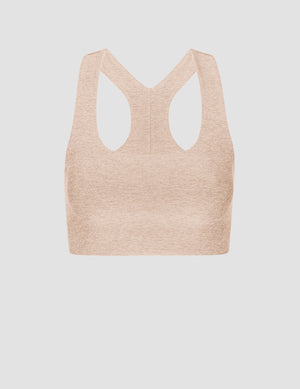 brown long line racerback bra. 