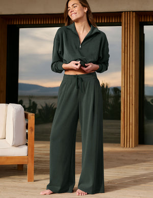 Luxe Sandwash Double Knit Wide Leg Pant