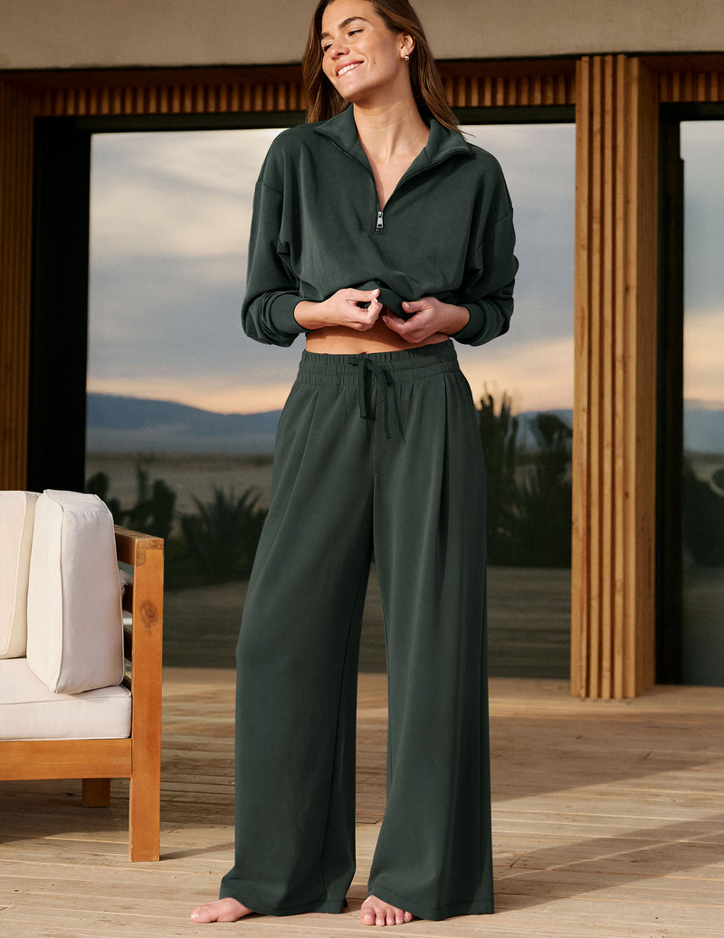 Luxe Sandwash Double Knit Wide Leg Pant