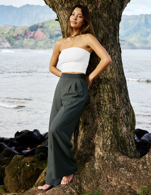 Beyond Yoga Elasticated Wide Leg Pant 31" | Slate Green / L Beyond Yoga Elasticated Wide Leg Pant 31" | Slate Green / L