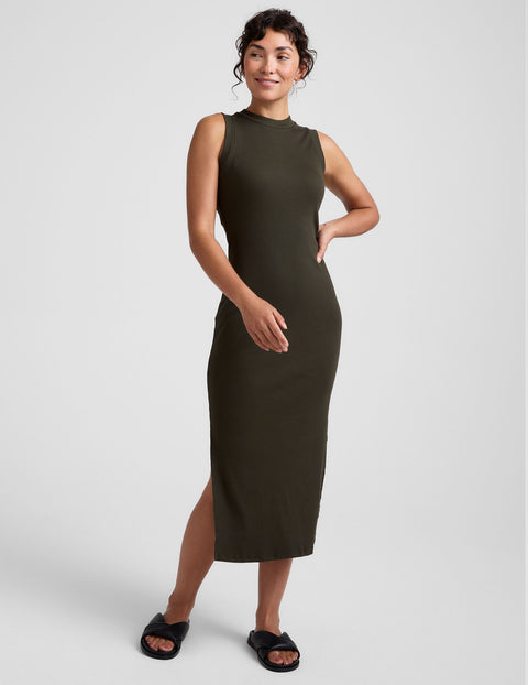 slim fit dress slacks Xenia Design Dress Lidi in Black Olive Green