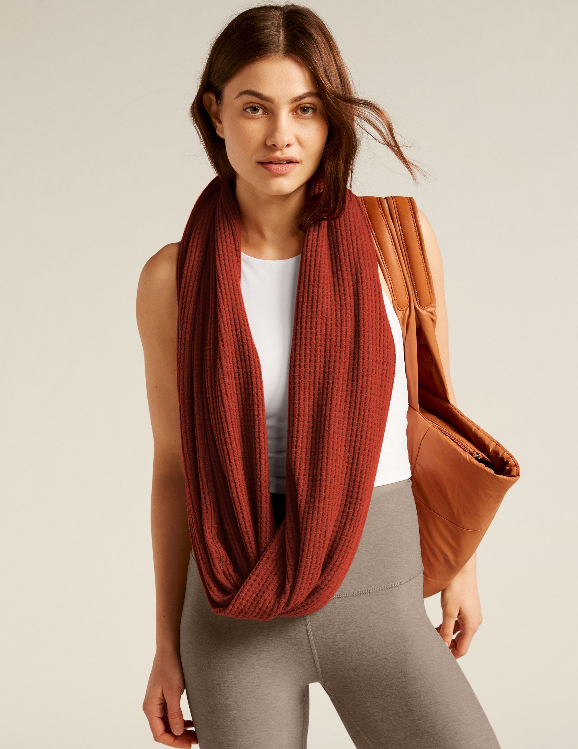red infinity scarf. 