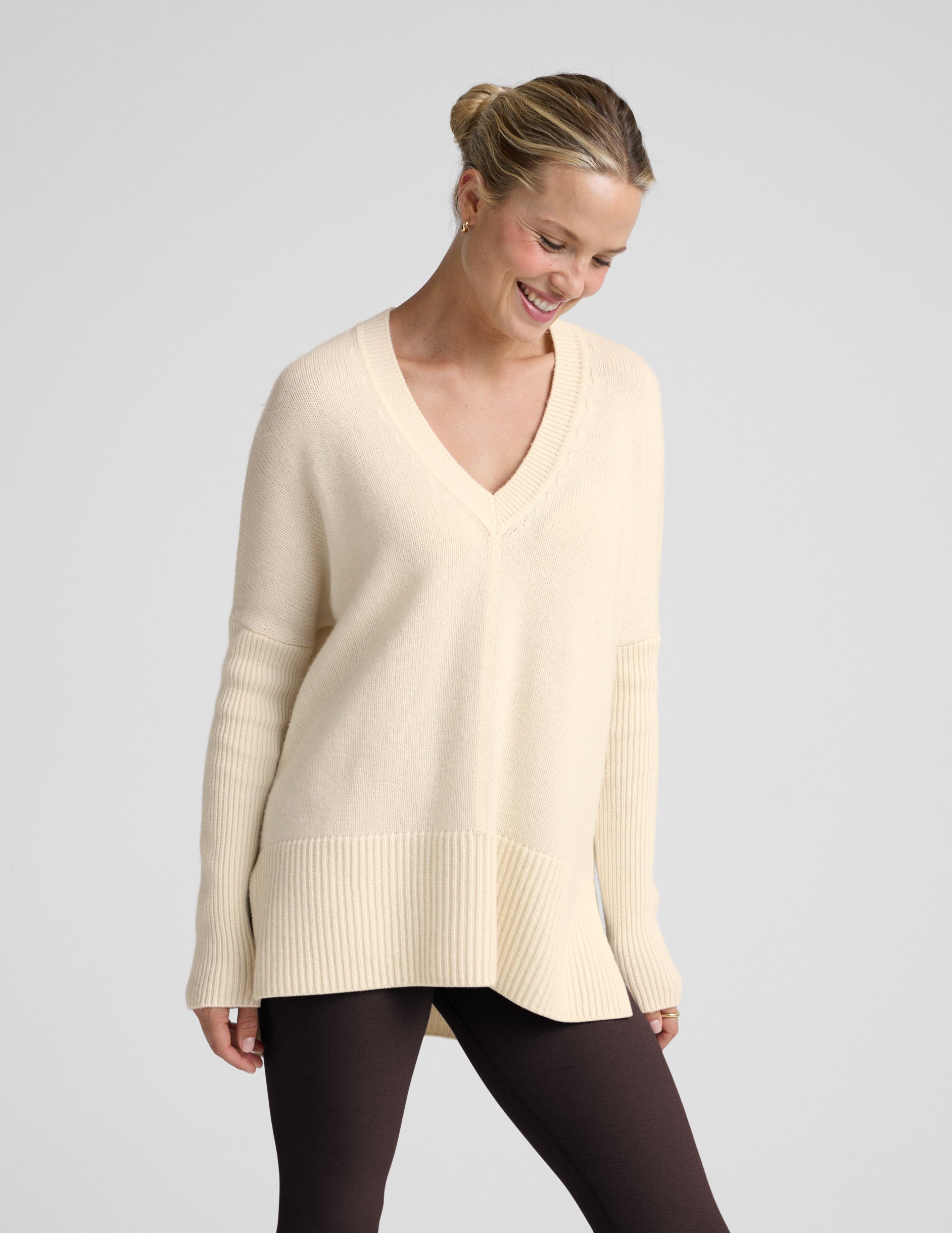 Wool-Cashmere V-Neck Sweater | Beyond Yoga