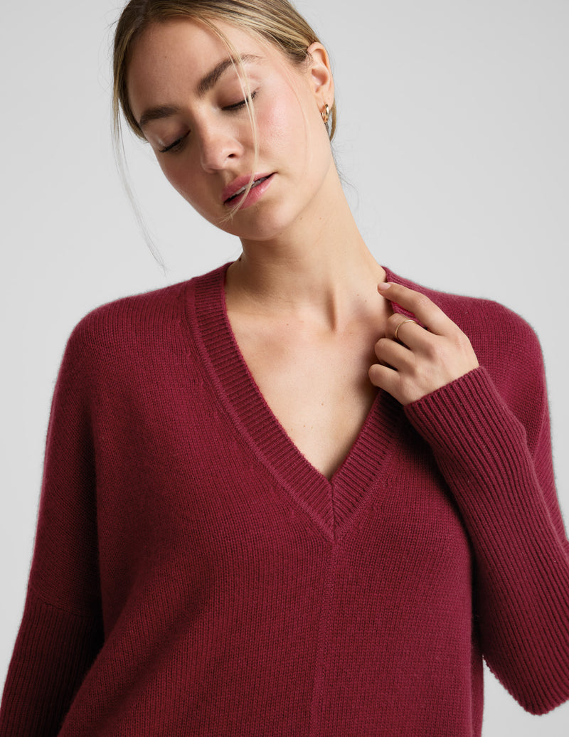 Wool-Cashmere V-Neck Sweater