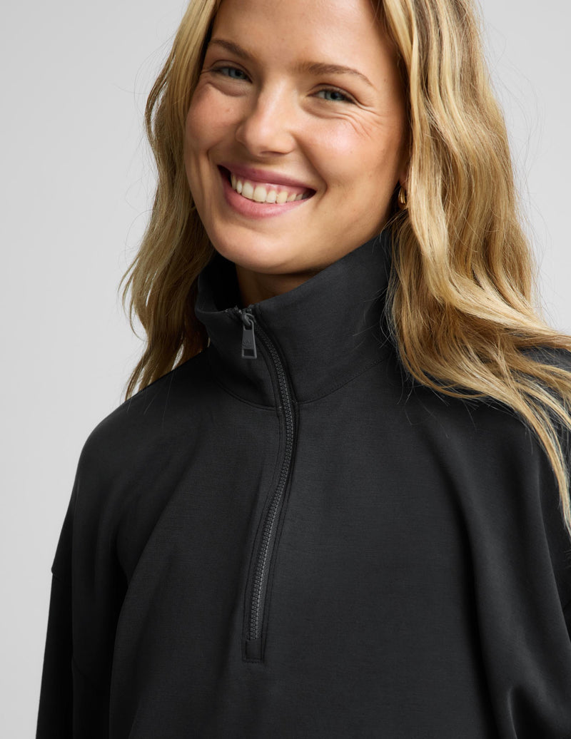 Luxe Sandwash Half Zip Pullover