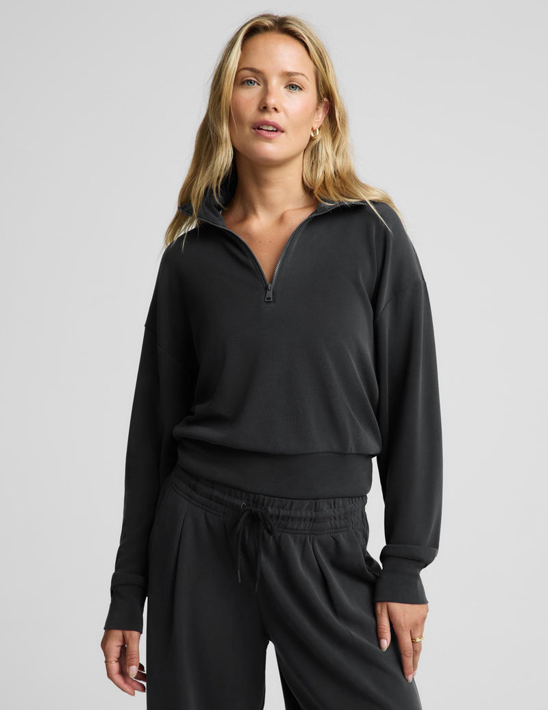 Luxe Sandwash Half Zip Pullover