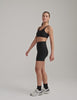 black v-neck bra top with crossover straps. 