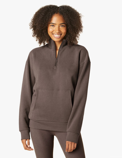 brown quarter zip pullover