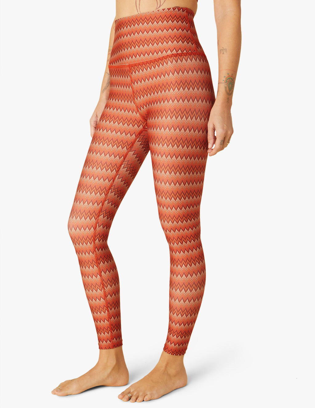 Paprika Chevron Endurance Light High Waisted Midi Legging Secondary Image
