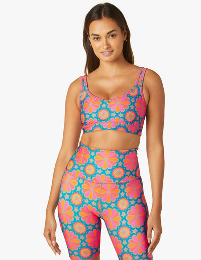 multicolored flower print bra top
