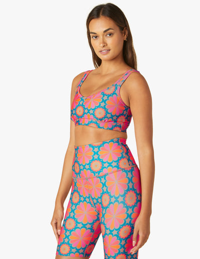 multicolored flower print bra top