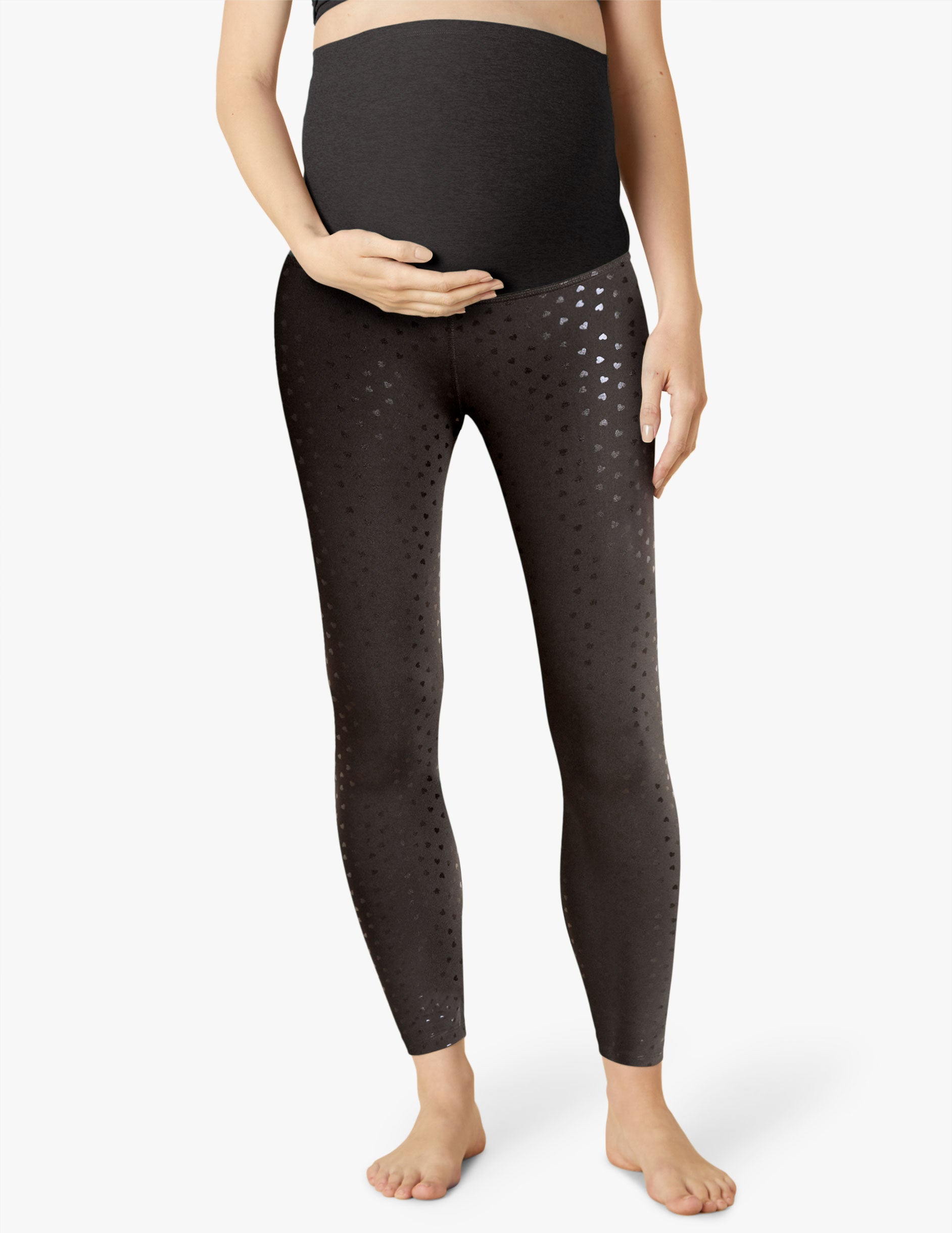 Shiny black maternity on sale leggings