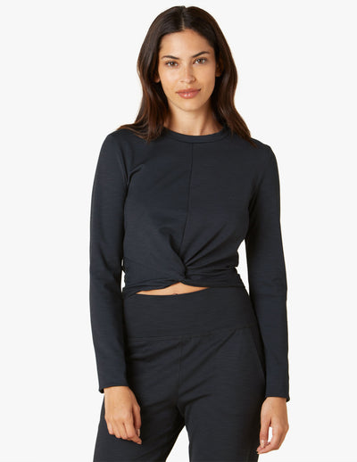 Heather Rib Groove Cropped Top