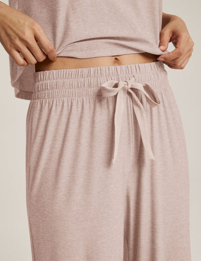 beige sleep pant with drawstring in front