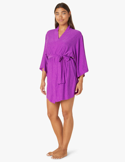 purple sleep robe with tie front