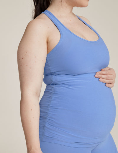 blue maternity tank