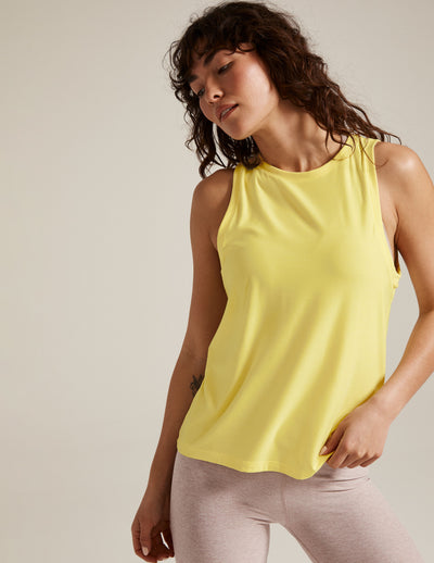 yellow tank top