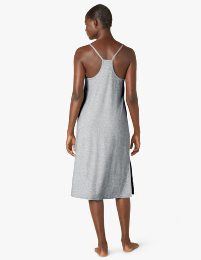 light gray sleeveless maxi sleep dress