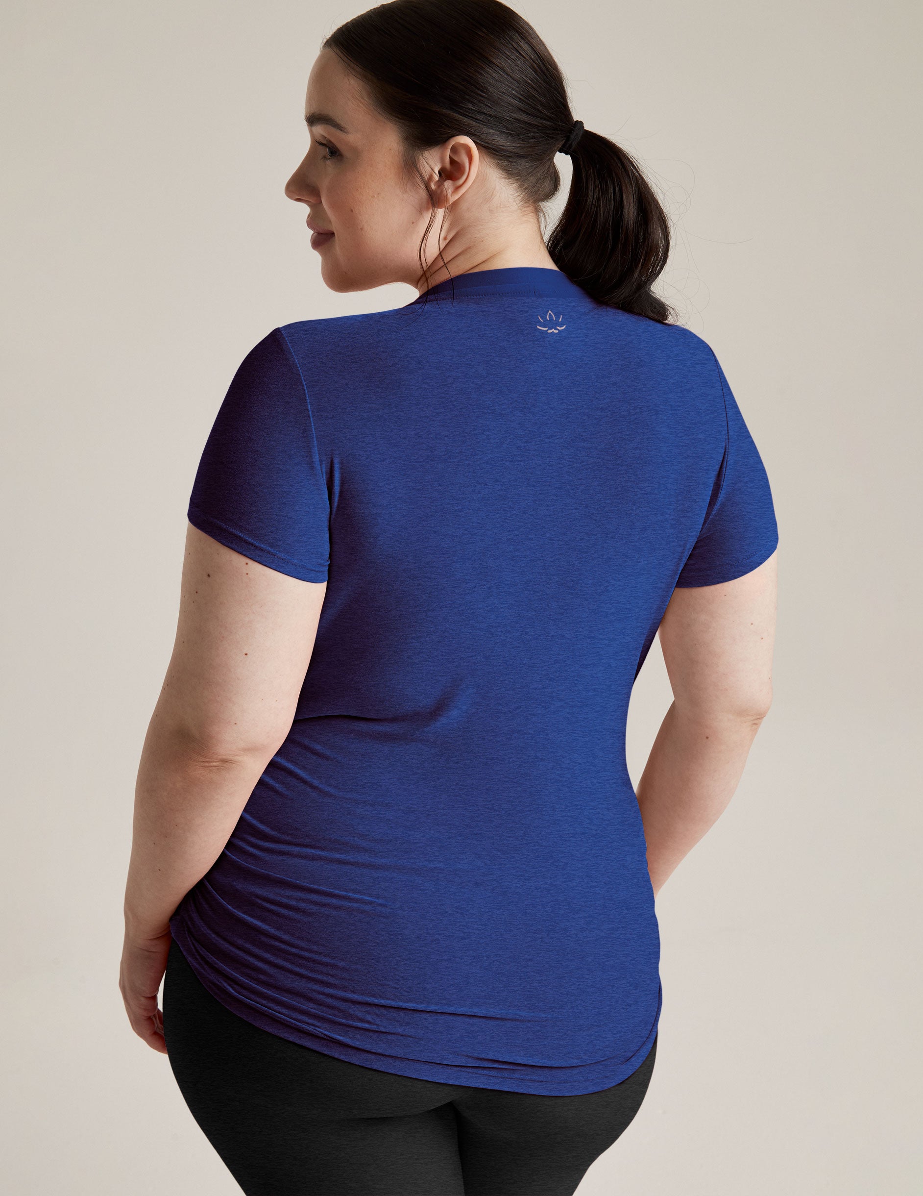 blue maternity short sleeve top