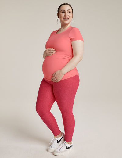 pink maternity short sleeve top