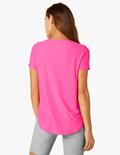 pink short sleeve top