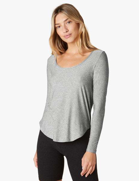 Featherweight Scooped Long Sleeve Pullover