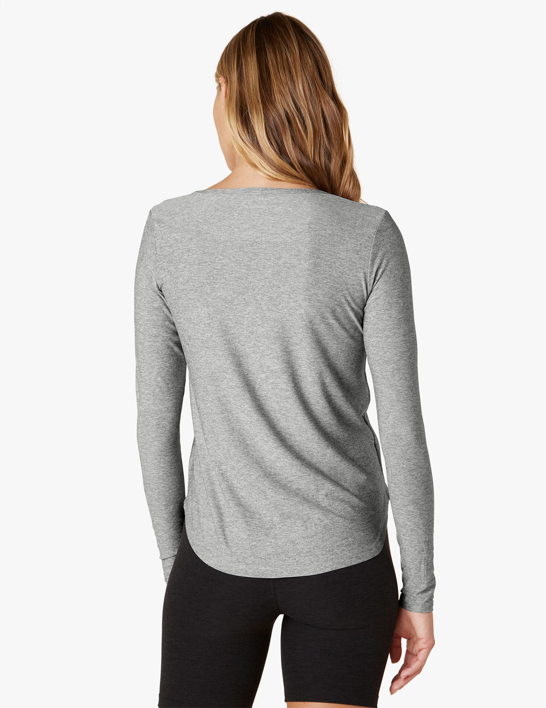 Featherweight Scooped Long Sleeve Pullover