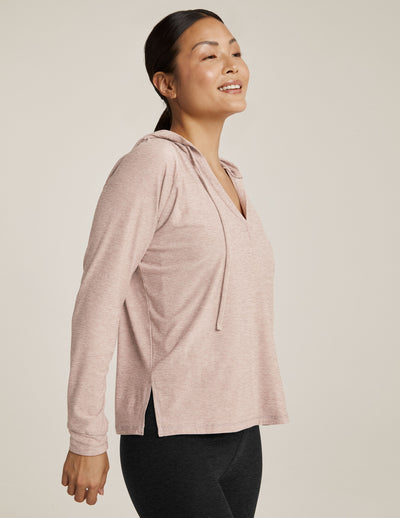 tan long sleeve hoodie top