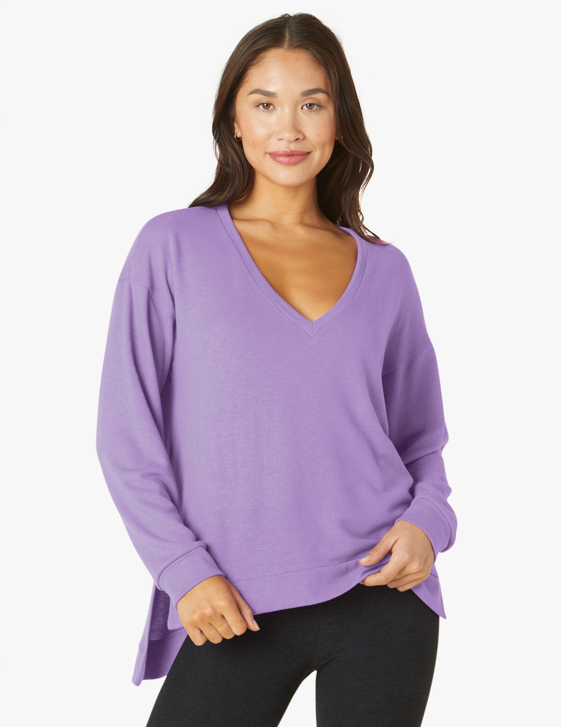 purple long sleeve sweatshirt