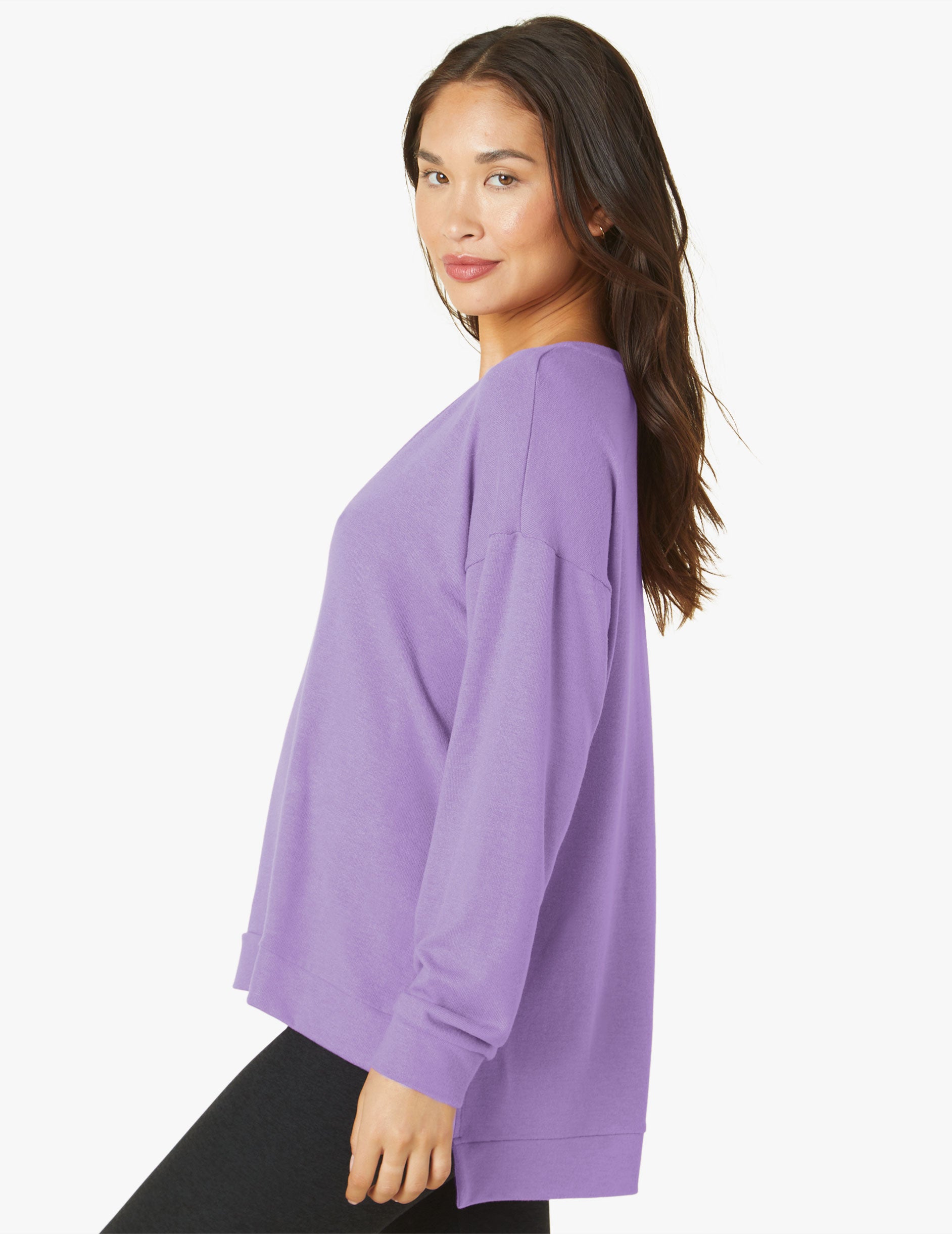 purple long sleeve sweatshirt